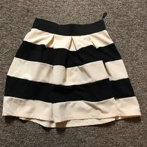 Black and cream striped skirt